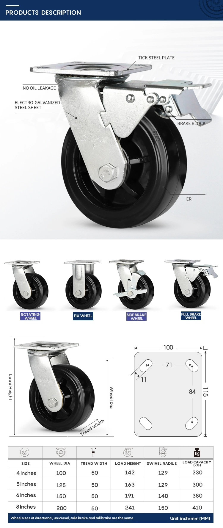 Long Service Life Caster Wheel Forklift Truck