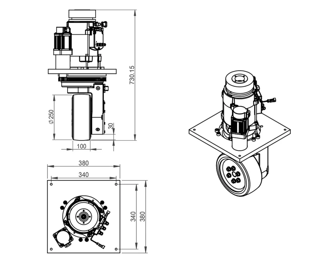 OEM China Professional Agv Wheel Manufacturer Forklift Truck Hand Pallet Traction Part for Material Handling Equipment (TZ18-D33S04)