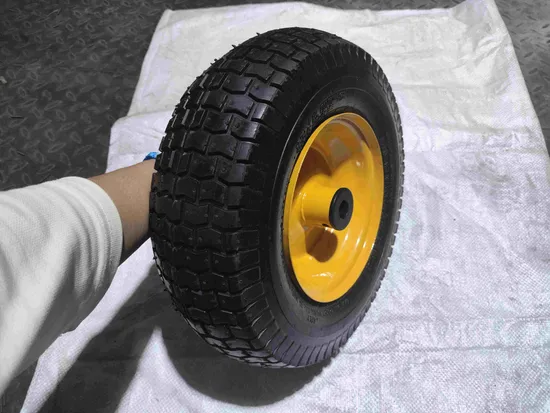 台車車輪に耐摩耗性ゴム車輪を採用（3.50-4）